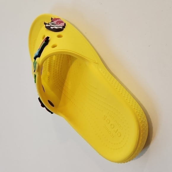 Crocs Classic Slide Sandals 206121 Yellow Slip On Unisex Men's Sz 4 Women's Sz 6 - Picture 8 of 15
